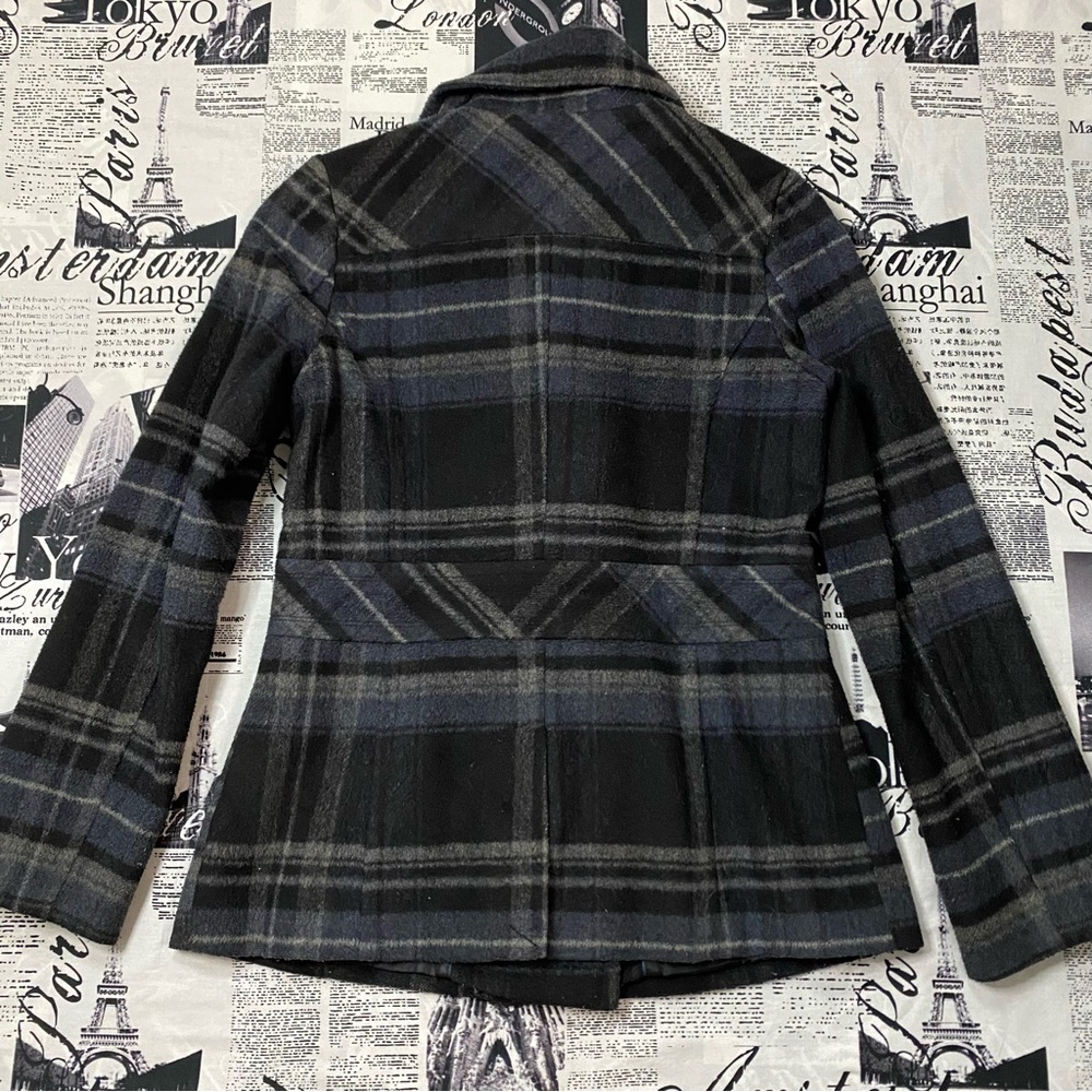 Epic Threads 2010 girls XL wool blend plaid button up winter jacket coat - Picture 3 of 9
